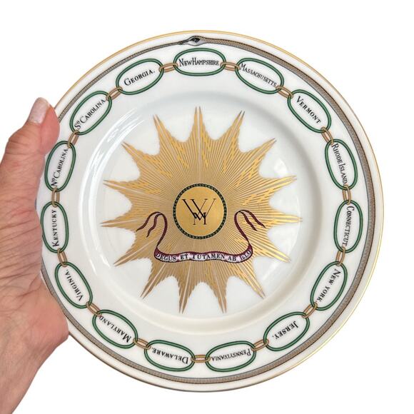 Vintage White House Dessert Collection Reproduction Plate White Gold - Picture 5 of 10